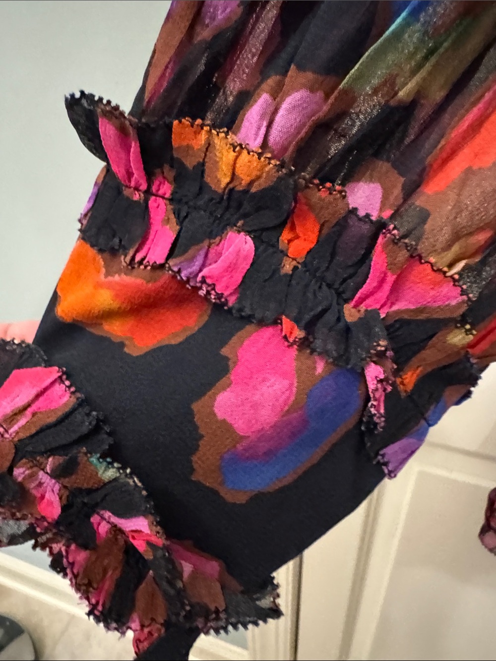 FARM Rio Black Multicolor Ruffle Tiered Dress - Picture 6 of 13